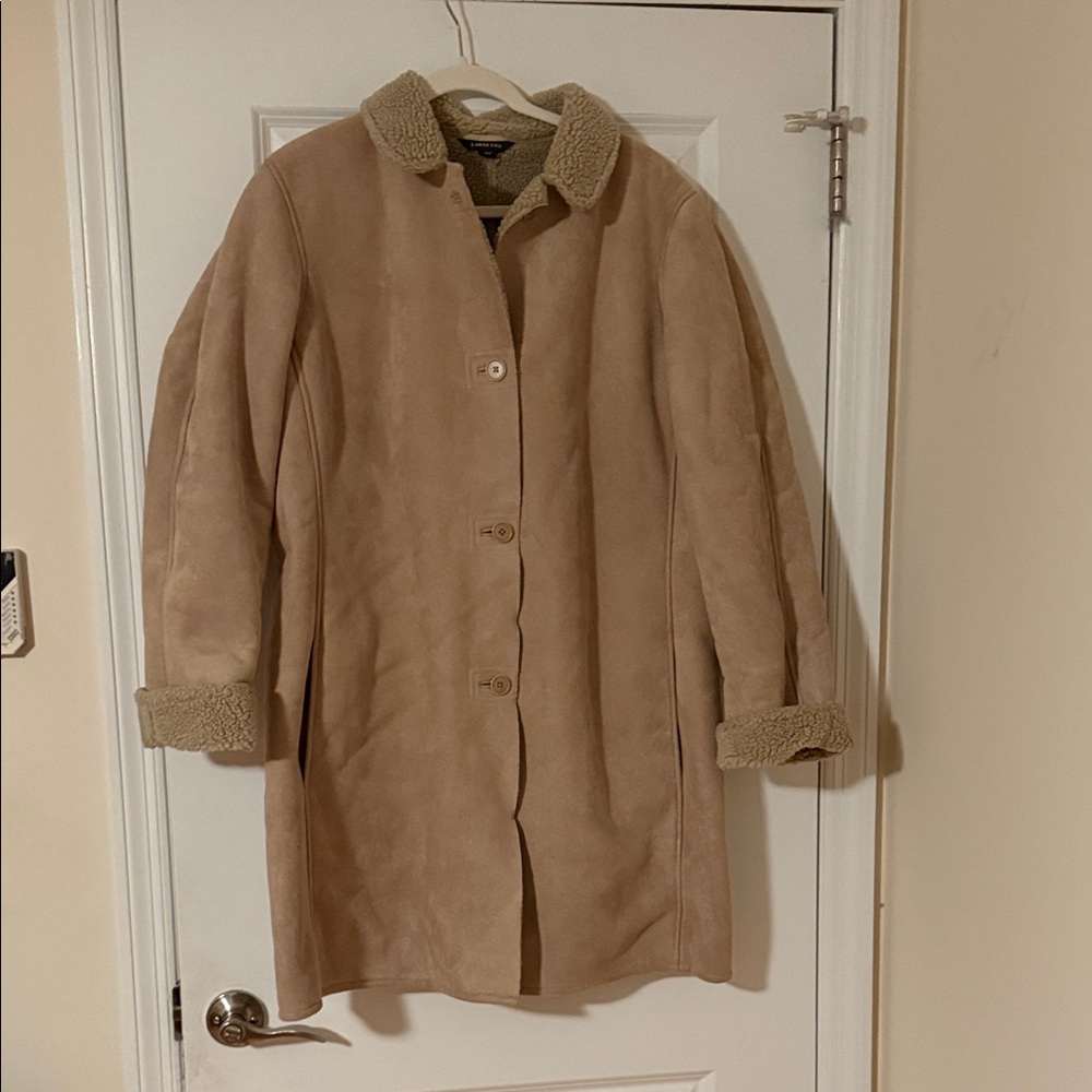 Lands end faux/synthetic Sherpa coat with buttons